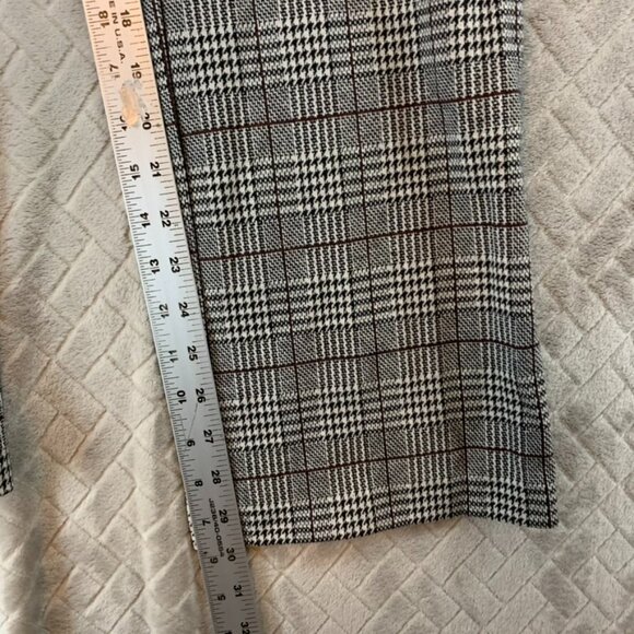 Time And Tru Womens Large Office Dress Pants Gray Houndstooth Plaid Straight Leg - Picture 9 of 14